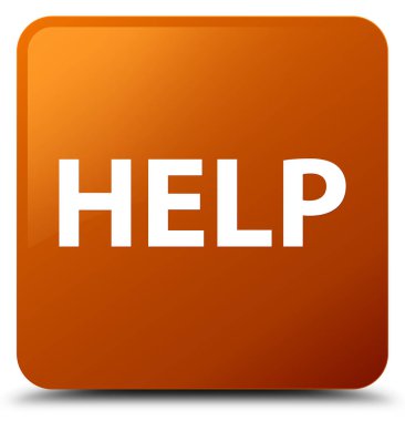 Kahverengi kare düğme yardım