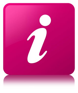 Bilgi simgesi pembe kare düğme