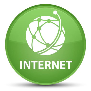 Internet (küresel ağ simgesini) özel yumuşak yeşil yuvarlak düğmesi
