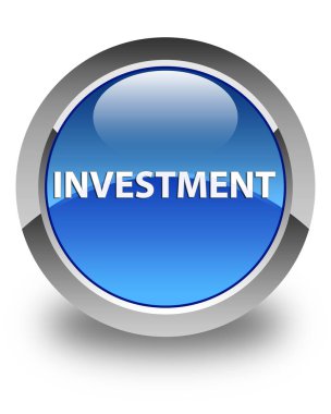 Yatırım parlak mavi yuvarlak düğme