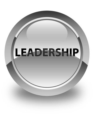 Liderlik parlak beyaz yuvarlak düğme