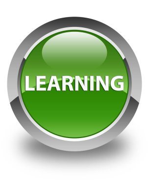 Parlak yumuşak yeşil yuvarlak düğme öğrenme