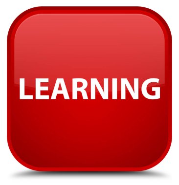 Öğrenme özel kırmızı kare düğme