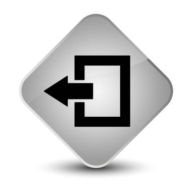 Oturum kapatma simgesi zarif beyaz elmas düğmesini