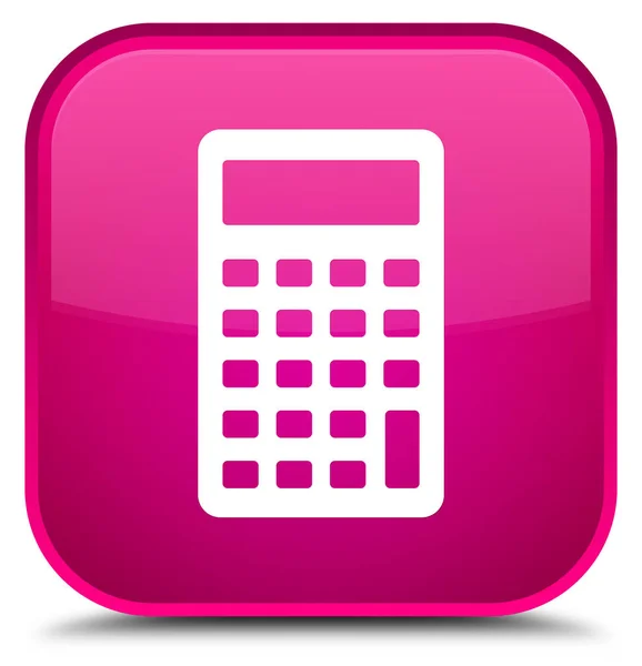Számológép ikon különleges rózsaszín négyzet gomb — Stock Fotó
