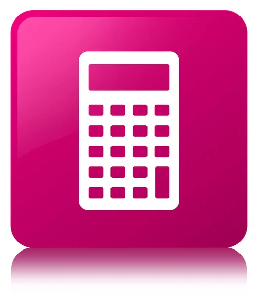 计算器图标粉红色方形按钮 — 图库照片