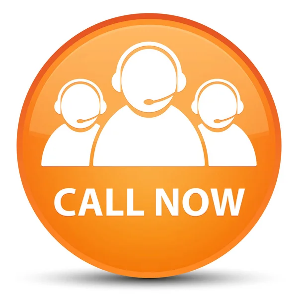 Call now (customer care team icon) special orange round button