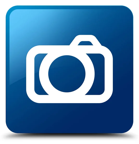 Camera icon blue square button — Stock Photo, Image