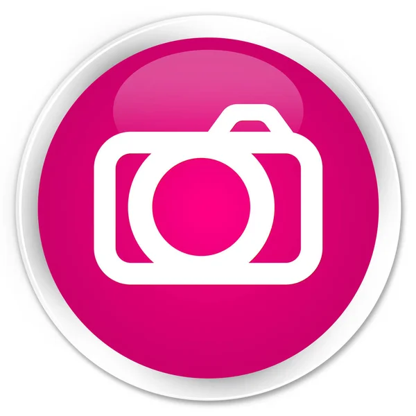 Icône de l'appareil photo bouton rond rose premium — Photo