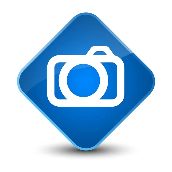 Icono de la cámara elegante botón de diamante azul — Foto de Stock