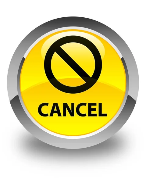 Avbryta (förbud tecken ikon) glänsande gula runda knappen — Stockfoto
