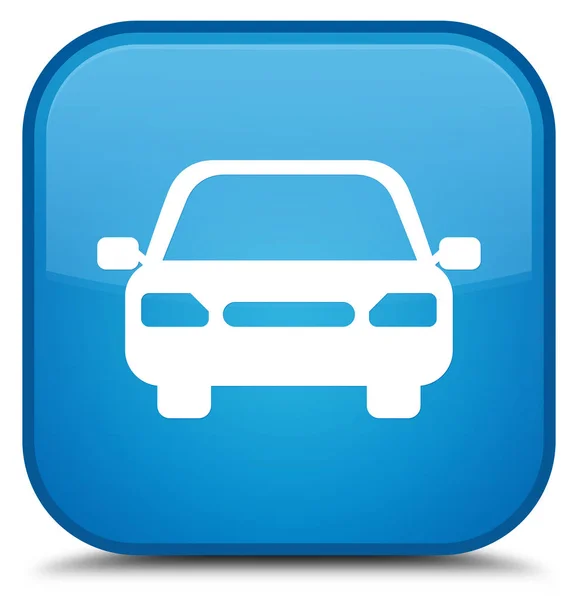 कार प्रतीक विशेष साइयन ब्लू स्क्वायर बटन — स्टॉक फ़ोटो, इमेज