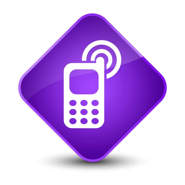 Cellphone ringing icon elegant purple diamond button — Stock Photo, Image