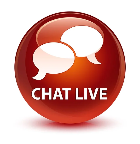Chat live glazig bruin ronde knop — Stockfoto