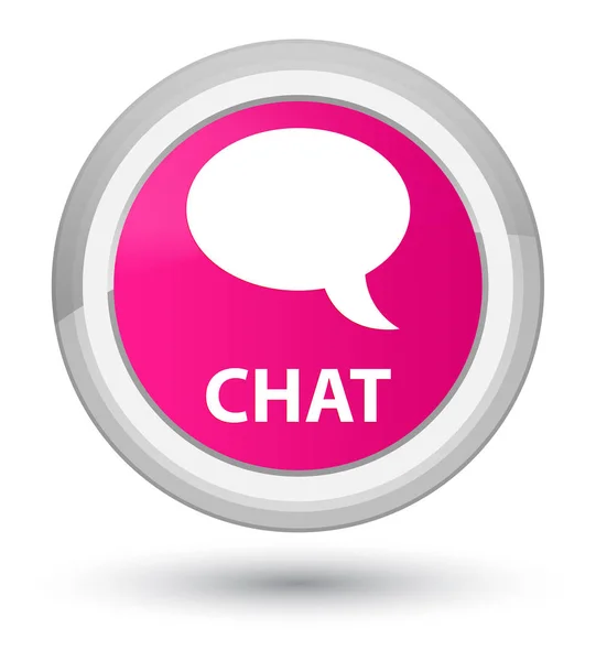 Chat prime rózsaszín kerek gomb — Stock Fotó