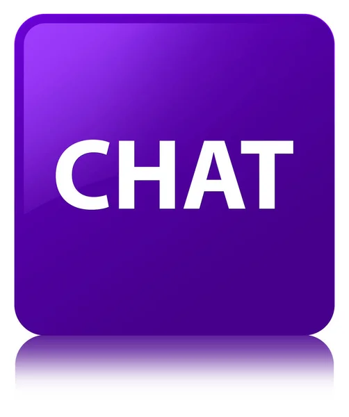 Chat paarse vierkante knop — Stockfoto