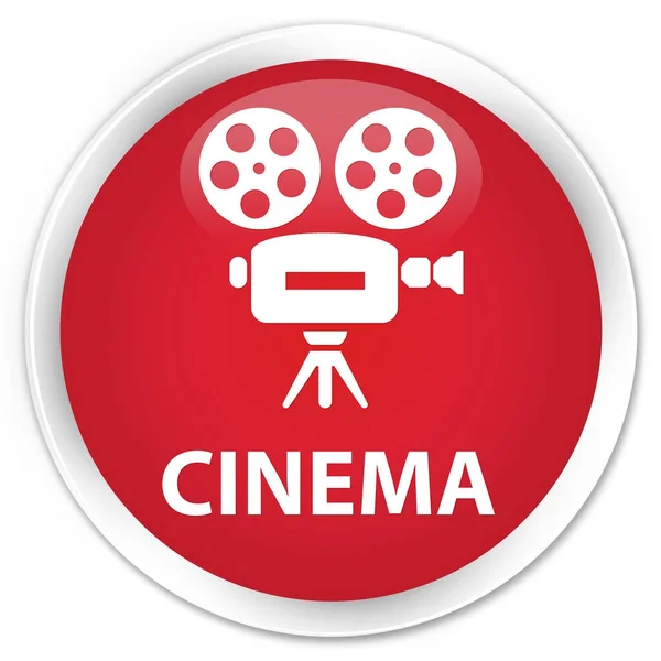 Cinema (video camera icon) premium red round button — Stock Photo, Image