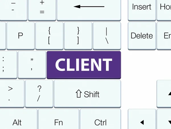 Client paarse toetsenbord knop — Stockfoto