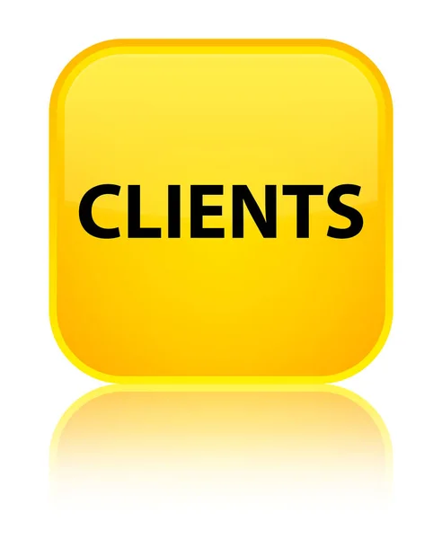Klientów specjalny żółty przycisk kwadratowy — Zdjęcie stockowe