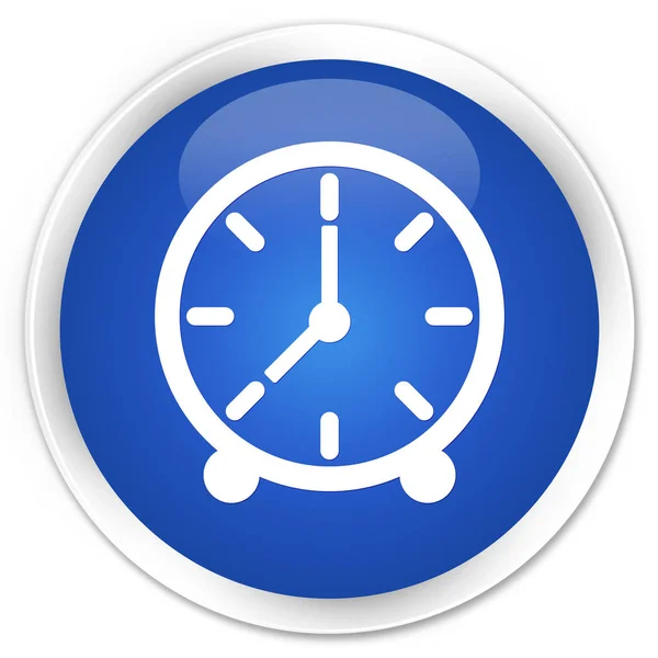 Clock icon premium blue round button — Stock Photo, Image