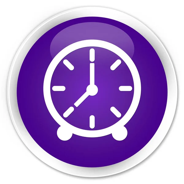 Icône de l'horloge bouton rond violet premium — Photo