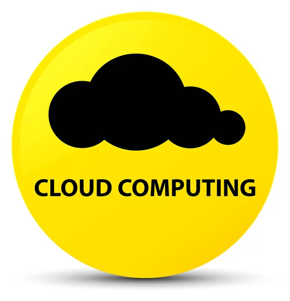 Cloud Computing gelber runder Knopf — Stockfoto