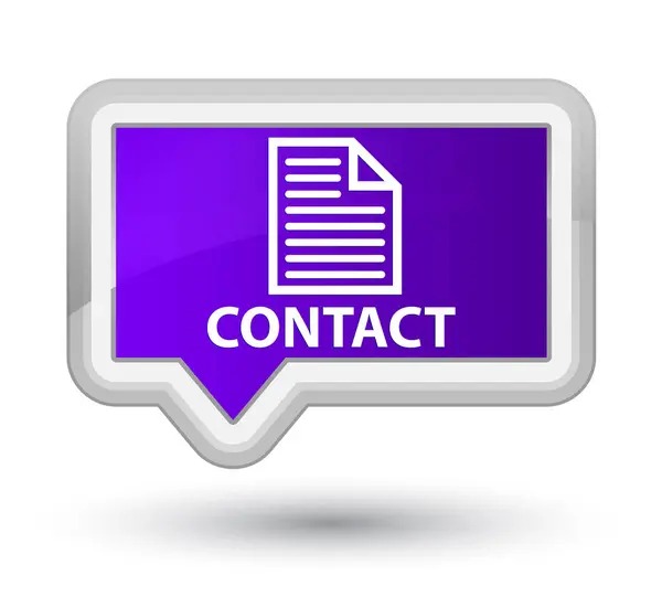 Kontakt (ikona stránky) prvotřídní fialový nápis tlačítko — Stock fotografie