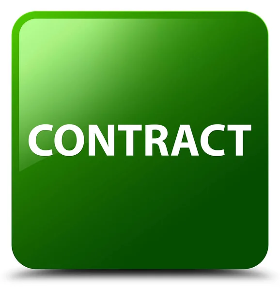 Contract green square button — Stock Photo, Image