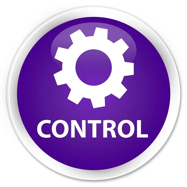 Controllo (icona delle impostazioni) pulsante rotondo viola premium — Foto Stock