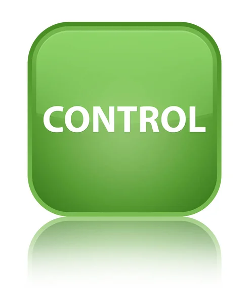Controle especial botão quadrado verde macio — Fotografia de Stock