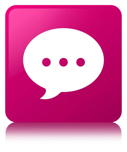 Konversation ikonen rosa fyrkantig knapp — Stockfoto