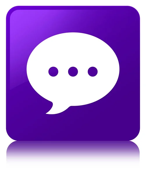 会話アイコン紫正方形ボタン — ストック写真