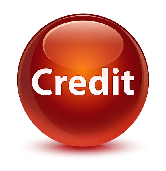 Botão redondo marrom vítreo de crédito — Fotografia de Stock