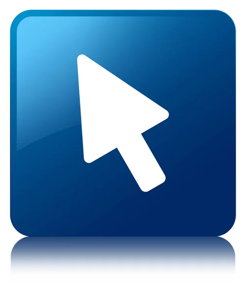 Icona del cursore pulsante quadrato blu — Foto Stock