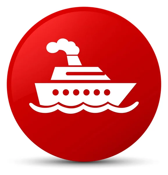 Cruise ship icon red round button — Stock Photo, Image