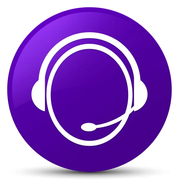 Ikonę usługi opieki klienta fioletowy okrągły przycisk — Zdjęcie stockowe