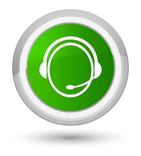 Customer care service icon prime green round button — Stock Photo, Image