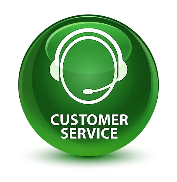 Kunden service (customer care ikon) glasartade mjuka gröna runda bu — Stockfoto