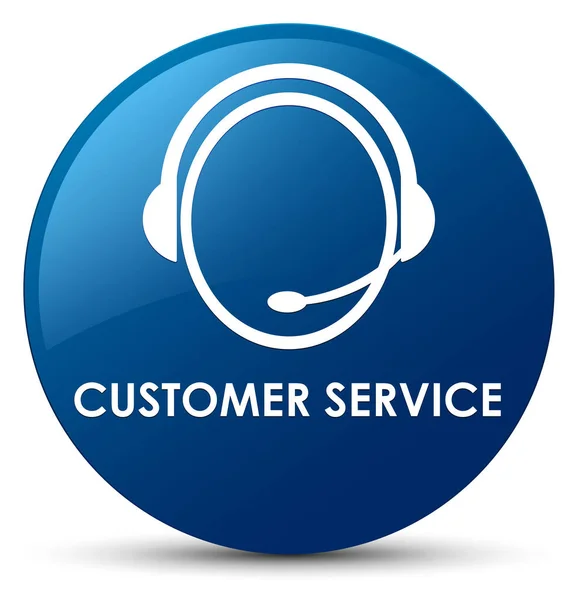 Serviço ao cliente (ícone de atendimento ao cliente) botão redondo azul — Fotografia de Stock
