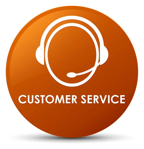 Customer service (customer care icon) brown round button — Stock Photo, Image