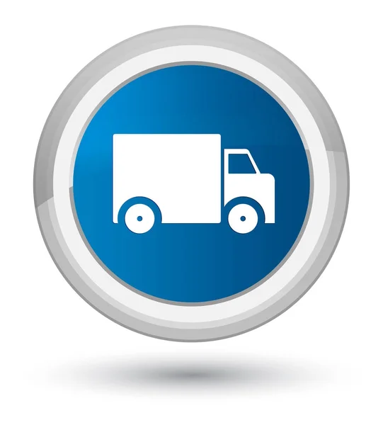 Delivery truck icon prime blue round button — Stock Photo, Image