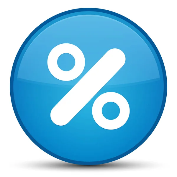 Kedvezmény ikon különleges cián kék kerek gomb — Stock Fotó