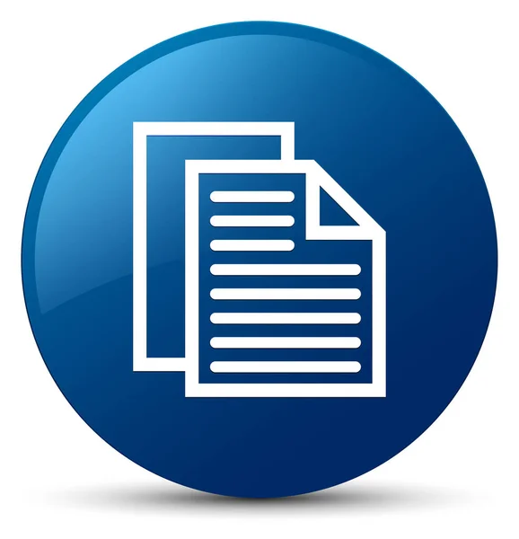 Document pages icon blue round button — Stock Photo, Image