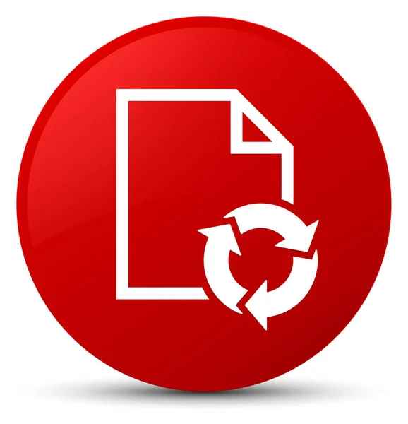 Ikona dokumentu proces červené kulaté tlačítko — Stock fotografie
