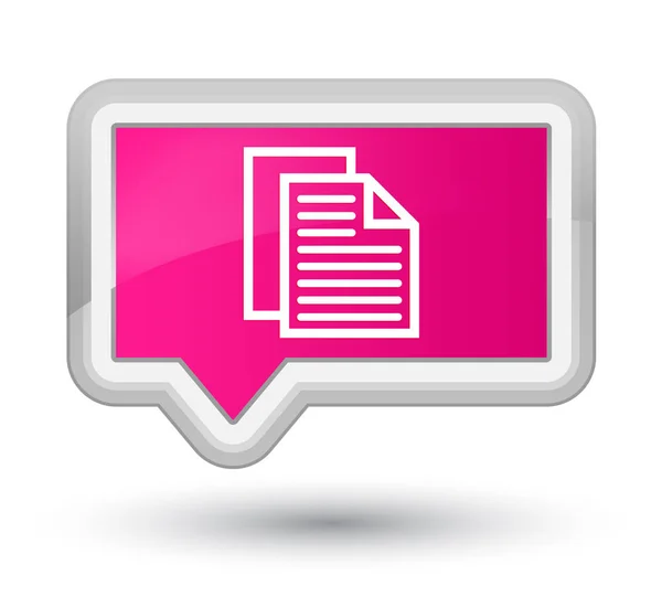 Icono de páginas de documento botón de banner rosa primo —  Fotos de Stock