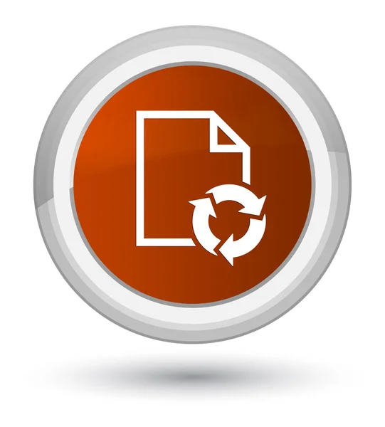 Document process icon prime brown round button — Stock Photo, Image
