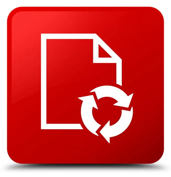 Icône de processus de document bouton carré rouge — Photo