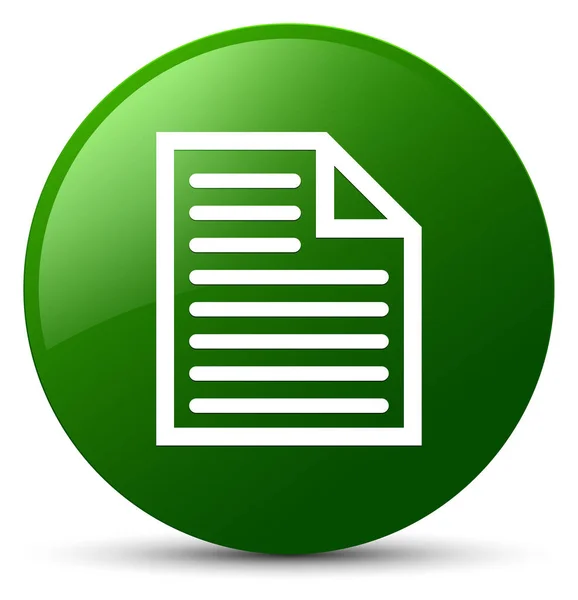 Document page icon green round button — Stock Photo, Image