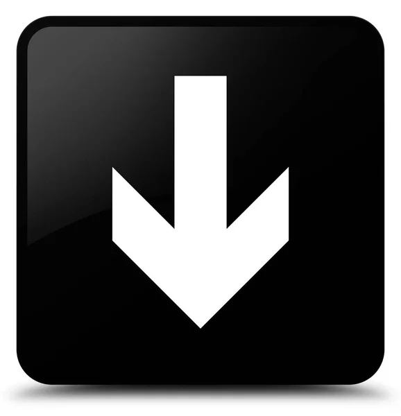 Baixar ícone de seta botão quadrado preto — Fotografia de Stock