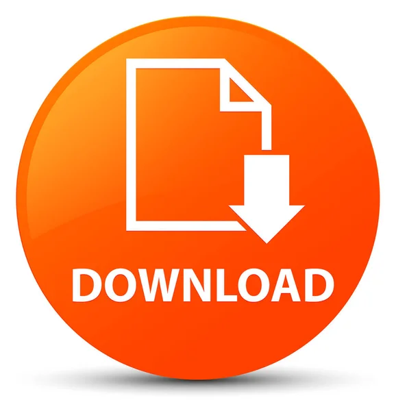 Download (document icon) orange round button — Stock Photo, Image